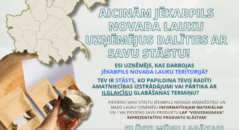 Aicinām Jēkabpils novada lauku uzņēmējus dalīties ar savu stāstu!