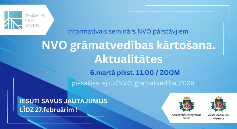 Informatīvais seminārs: NVO grāmatvedības kārtošana