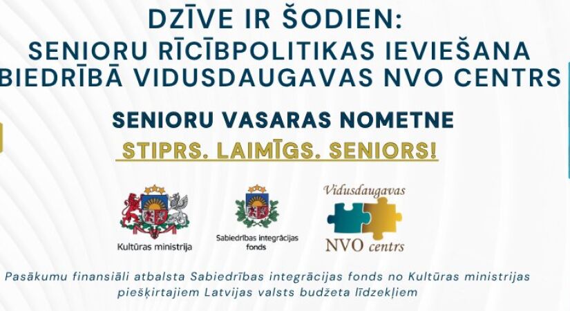 Aicinām pieteikties seniorus dalībai vasaras nometnē