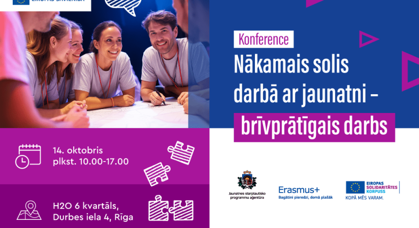 Darba ar jaunatni veicējus aicina pieteikties konferencei “Nākamais solis darbā  ar jaunatni – brīvprātīgais darbs”
