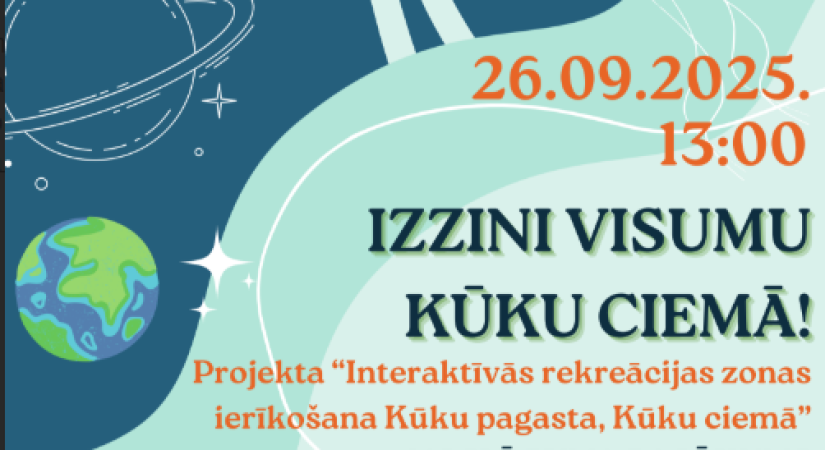 Kūku ciemā noslēgumam tuvojas projekts par interaktīvās rekreācijas zonas izveidi – iedzīvotāji aicināti uz pasākumu 26. septembrī