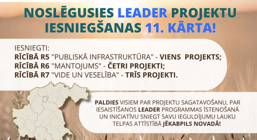 Noslēgusies LEADER projektu iesniegšanas 11. kārta un 10. kārtas pirmais mēnesis