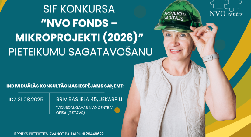 Konsultācijas par SIF konkursa “NVO fonds – MIKROPROJEKTI (2026)” pieteikumu sagatavošanu