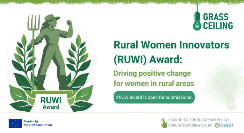 Sākusies pieteikšanās projekta GRASS CEILING “Lauku sieviešu inovatoru balvai”