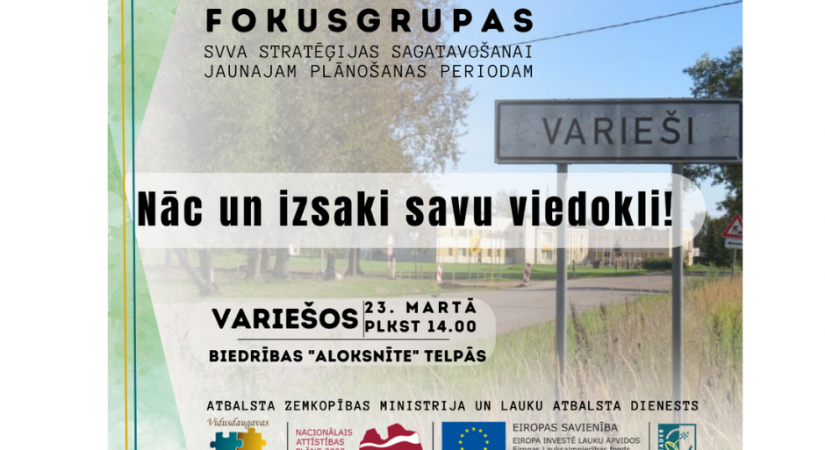 Nākamā SVVA stratēģijas fokusgrupas tikšanās 23. martā, Variešos