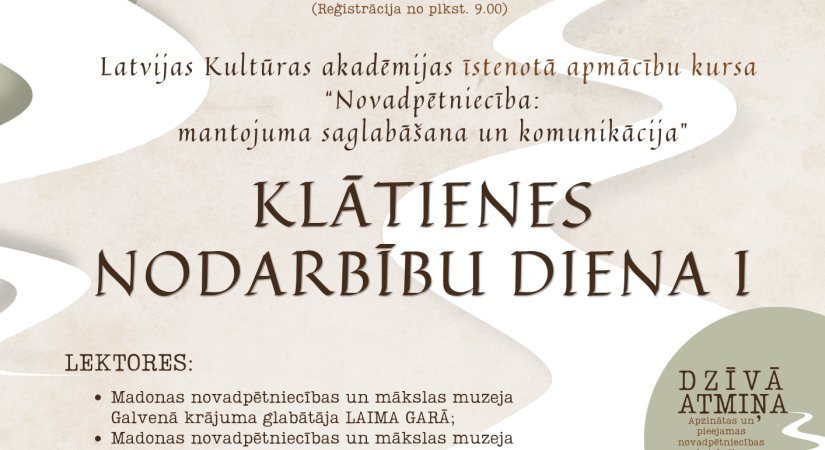  Klātienes nodarbību diena Madonas novadpētniecības un mākslas muzejā