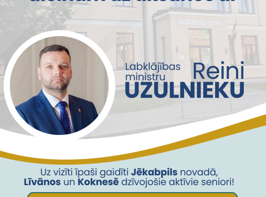 Tikšanās ar labklājības ministru Reini Uzulnieku Jēkabpils novada Kopienas centrā