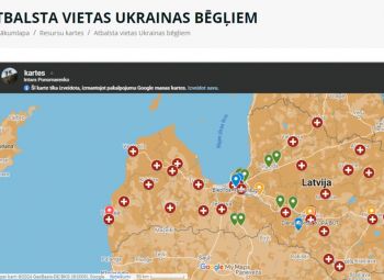Ukraiņiem ir izveidota resursu karte ar palīdzības punktiem Latvijā