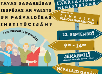 Biedrība “Vidusdaugavas NVO centrs” 22.septembrī aicina uz informatīvi-konsultatīvu semināru