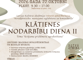 Nodarbību diena Etnogrāfijas un sadzīves priekšmetu krātuvē Sarkaņos 