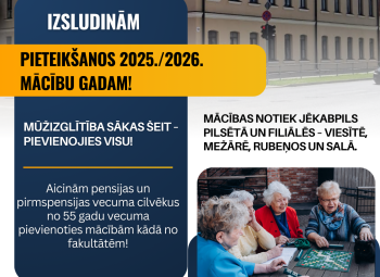  Mūžizglītība sākas šeit – pievienojies Vidusdaugavas Senioru Universitātei!