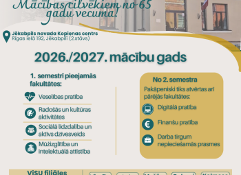 Vidusdaugavas Senioru universitāte sauc atpakaļ uz skolu