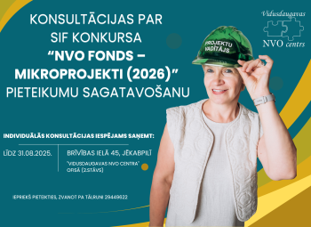 Konsultācijas par SIF konkursa “NVO fonds – MIKROPROJEKTI (2026)” pieteikumu sagatavošanu