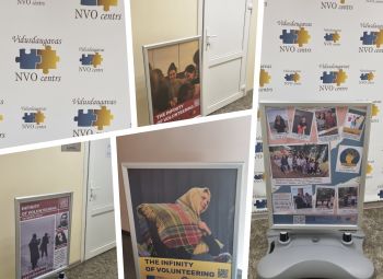 Biedrībā apskatāma projekta “The Infinity of Volunteering” izstāde